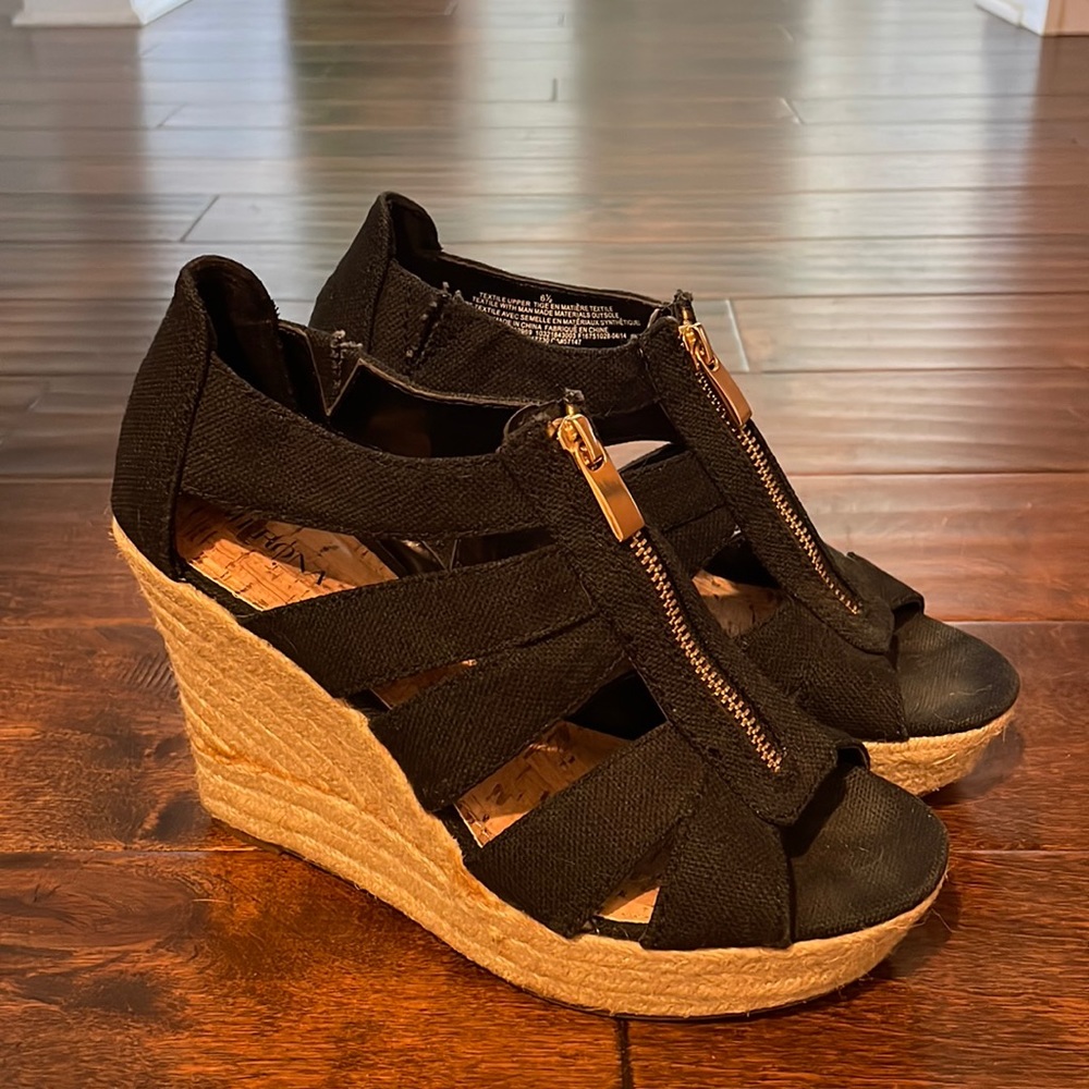 Black wedge heels size 6.5